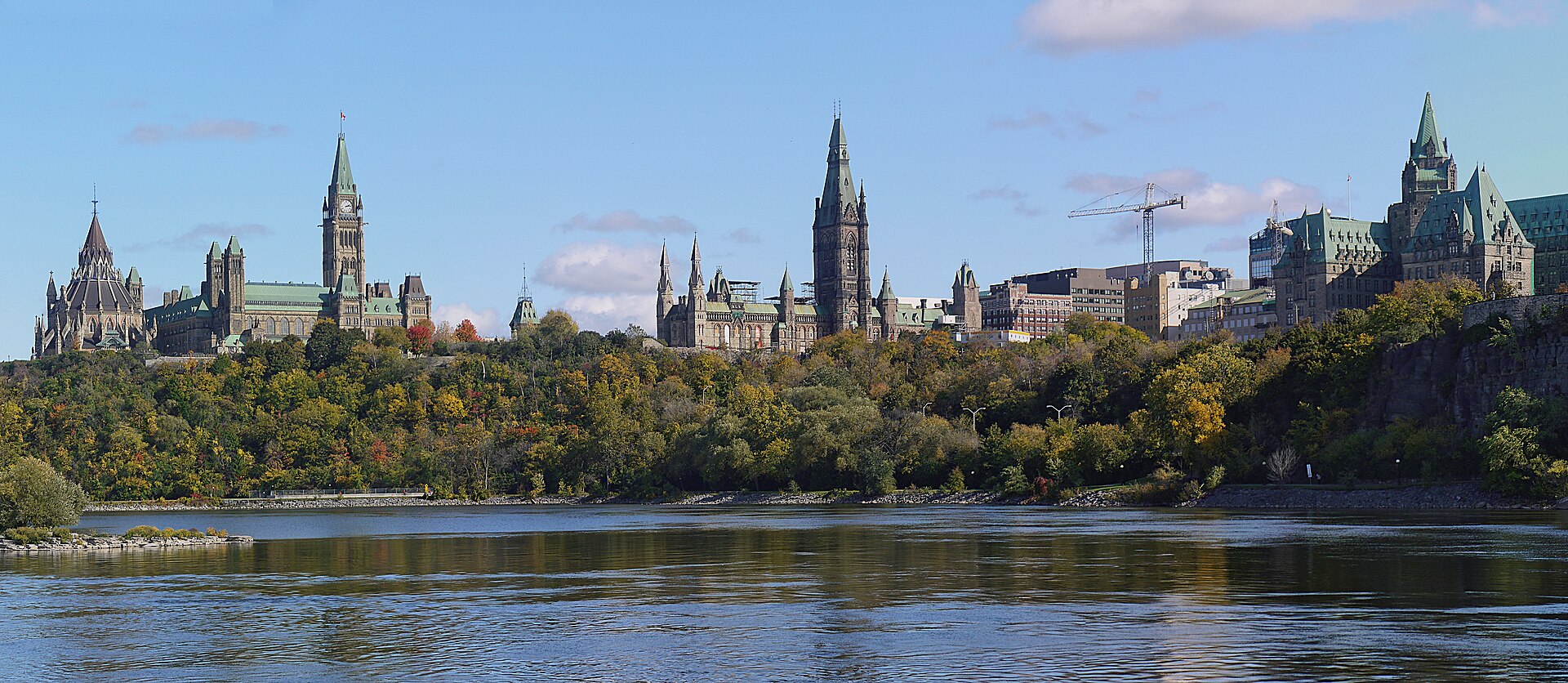 Ottawa skyline and Parliament Hill, capital of Canada